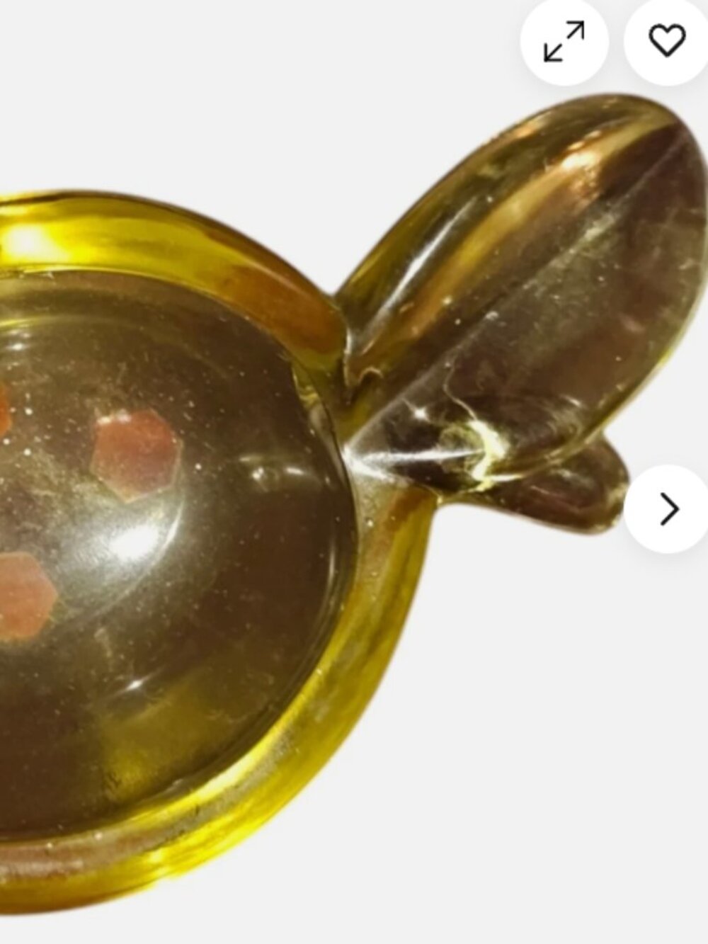 Murano Lemon shaped Amber Ashtray 1970s